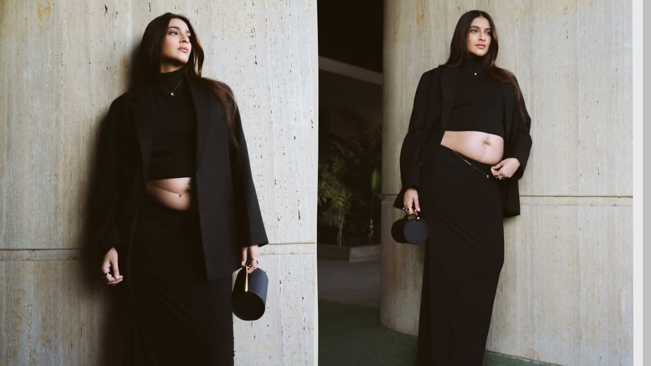 Sonam Kapoor complements her all-black maternity look with Hermes bag, can you guess its price?
