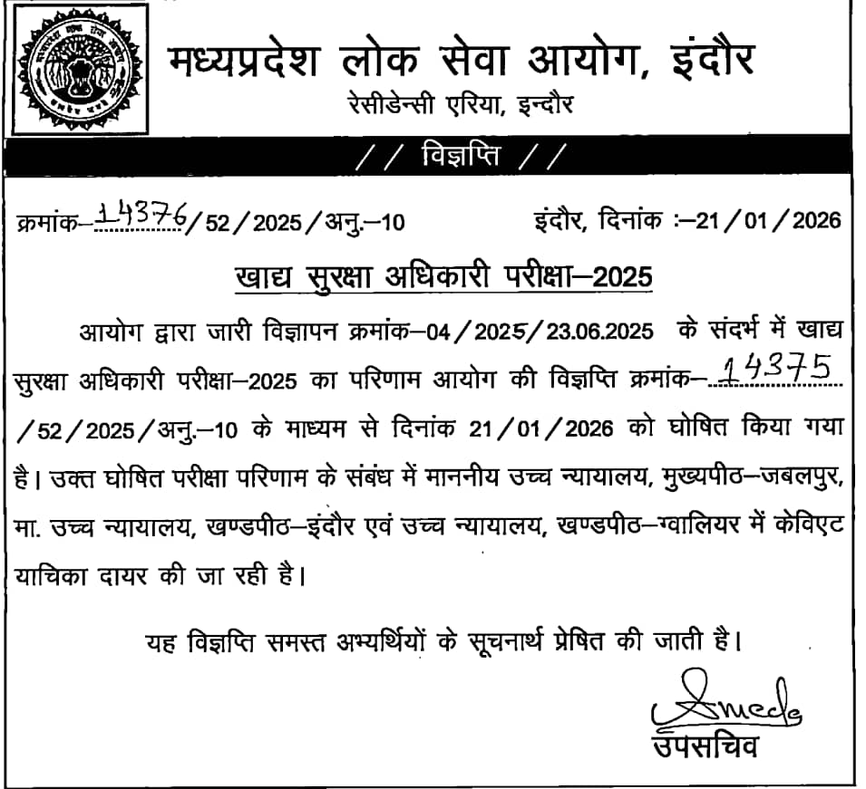 MPPSC FSO Result 2025 declared @ mppsc.mp.gov.in, check interview shortlist and document submission details