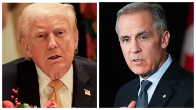 US President Donald Trump (L) and Canadian PM Mark Carney (Courtesy: Reuters)