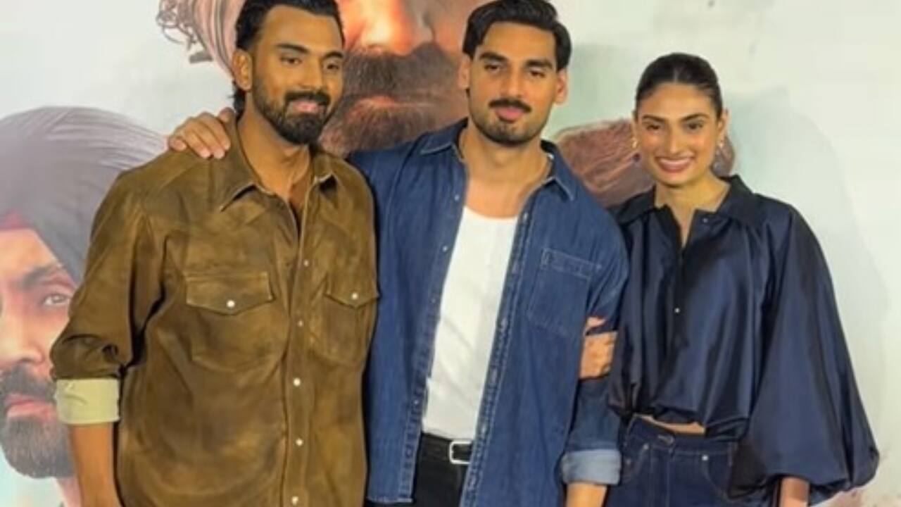 Kl Rahul and Athiya Shetty turn heads at Border 2 premiere, posing with Ahan Shetty