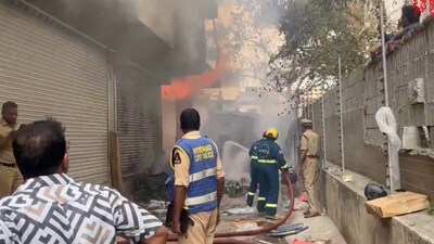 Nampally Fire: 3-4 Feared Trapped in Hyderabad Building Blaze; Rescue Underway