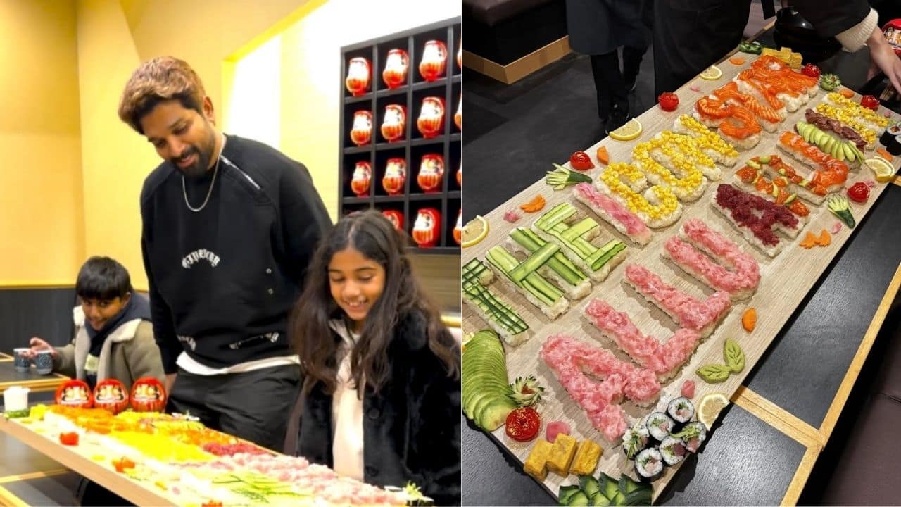 Allu Arjun visits sushi restaurant in Tokyo with family; staff welcome him like a global icon, see pics