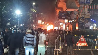 A makeshift stage, where former Tripura chief minister Biplab Deb addressed a public meeting in the afternoon, was also allegely set on fire during the clash.