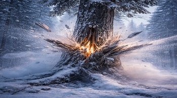 Arctic blast sparks ‘exploding trees’ claims (AI generated image)