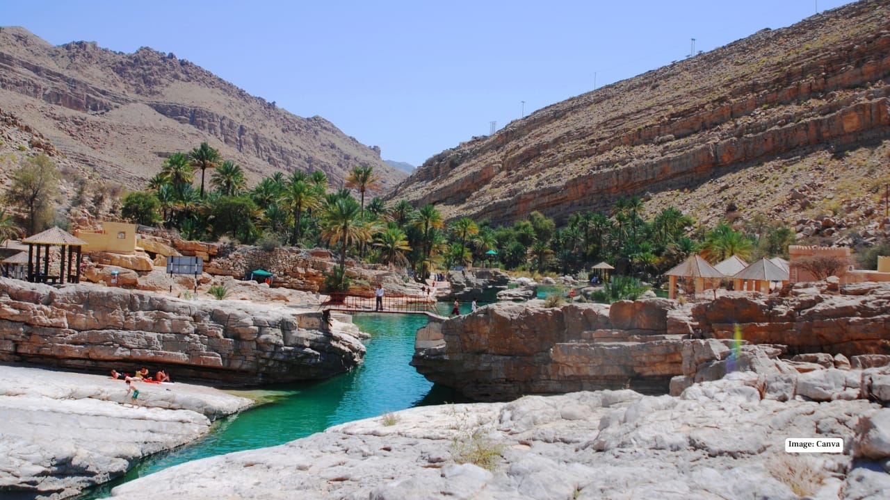 <strong>4. Wadi Bani Khalid – Emerald Pools All Year Round</strong><br />Unlike many wadis that dry up seasonally, Wadi Bani Khalid flows year-round, making it one of the most accessible and popular water spots in Oman. Its emerald-green pools are framed by date palms and rugged cliffs. While the main pools attract visitors, walking deeper into the wadi leads to quieter corners and hidden gorges that feel far removed from civilisation.