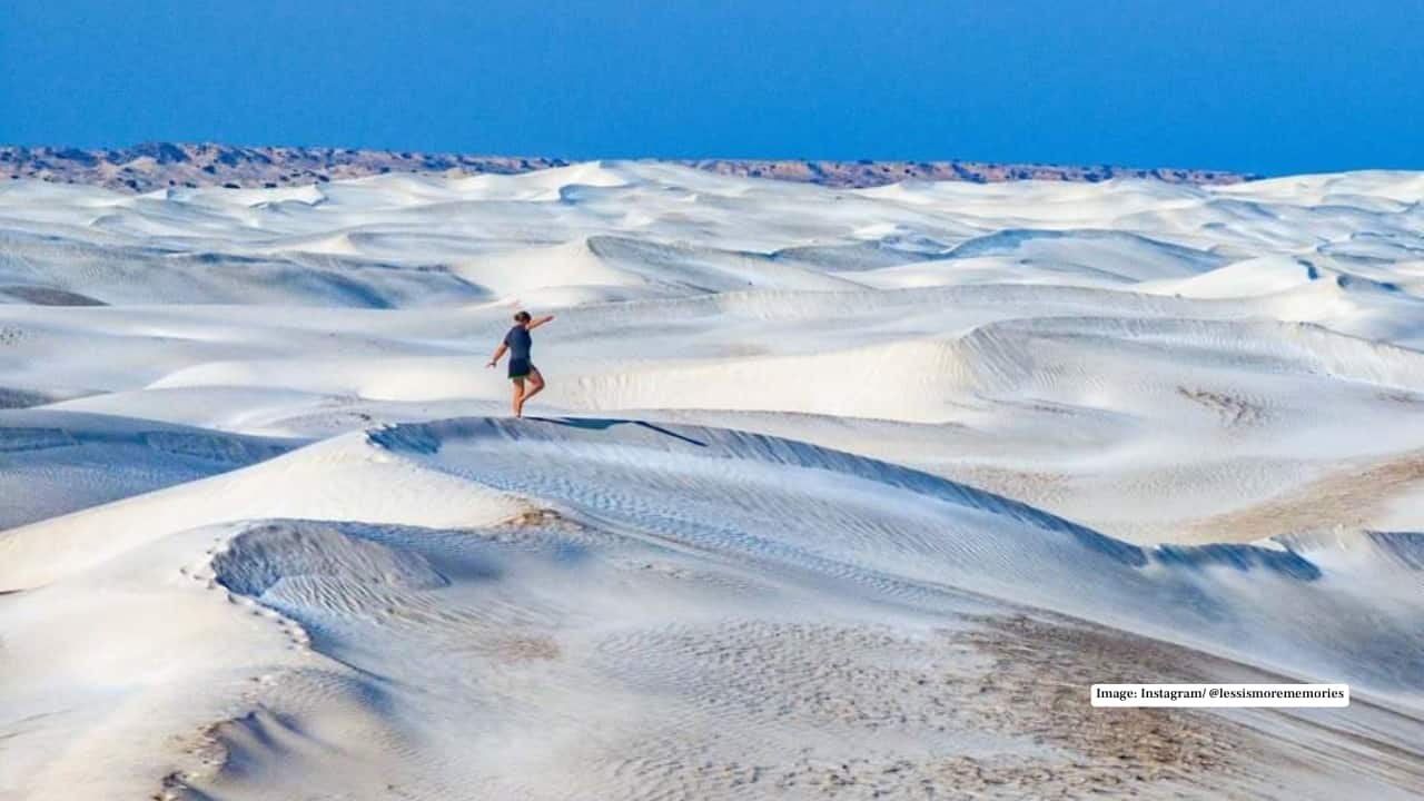 <strong>9. The Sugar Dunes – Where Desert Meets the Sea</strong><br />The Sugar Dunes, near Al Khaluf, offer one of Oman’s most surreal landscapes. Here, soft white dunes roll straight into the Arabian Sea, creating a striking contrast between sand and water. Far less visited than Wahiba Sands, this area feels raw and untouched—perfect for travellers seeking offbeat destinations.