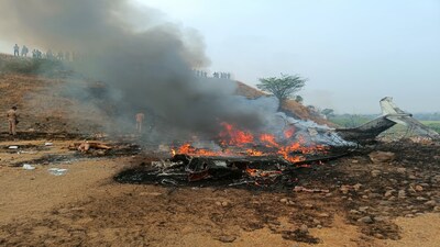 Video shows Maharashtra deputy CM Ajit Pawar’s aircraft split into pieces after fatal Baramati crash