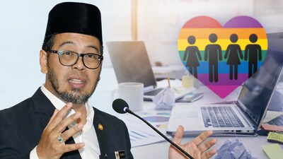 Malaysian minister links work pressure to LGBT lifestyle.  (Image: reddit/AI-generated)