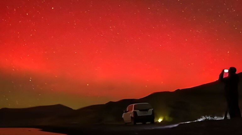 Red Skies over Ladakh: Rare red coloured aurora lighting up Himalayan skies