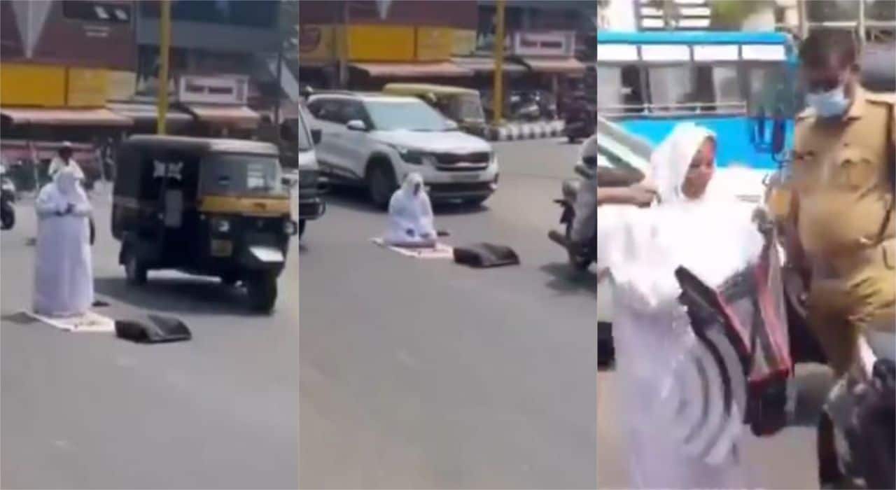 Watch: Kerala woman performs namaz in middle of busy road in Palakkad - 'Prayer protest'
