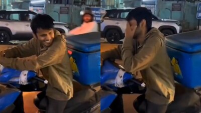 Woman mocks ex-schoolmate for delivering pizza, faces backlash online. (Image: @SaffronChargers/X)