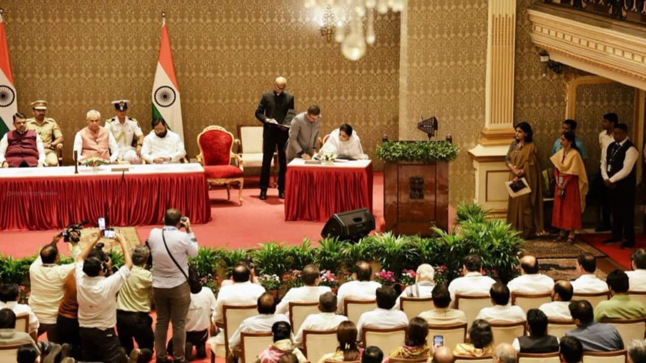 'Heart truly overflowing with duty, carrying forward Ajitdada's legacy': Sunetra Pawar after oath as Maha deputy CM