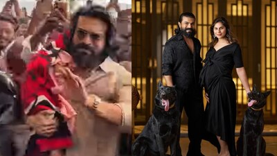 ram charan and daughter mobbed