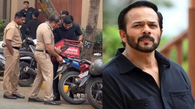 police checking outside rohit shetty house