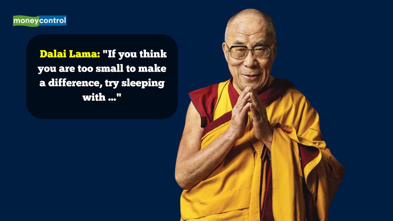 Quote of the Day by Dalai Lama: "If you think you are too small to make a difference, try sleeping with ..."