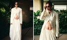Sonam Kapoor steps out baring her bump in a stylish open jacket and bubble hem skirt