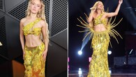 <strong>Zara Larsson</strong><br />One look at Zara Larsson's outfit and you're likely to find it refreshing. We love the golden yellow attire that features a stylish bra and maxi skirt. It is a custom-made, upcycled outfit by Germanier. Perfect for the night, Larrson exuded a lot of poise and grace in this glittering outfit with a refreshing pop of colour. (Picture Credit: Instagram)