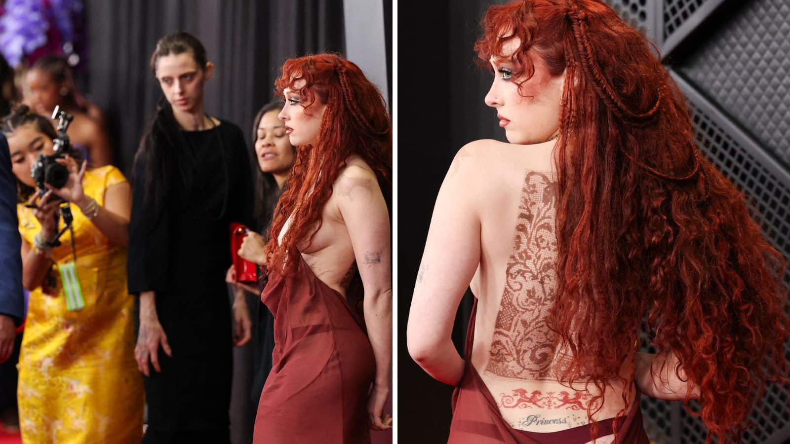 Chappell Roan sets red carpet ablaze with a naked dress at Grammy 2026