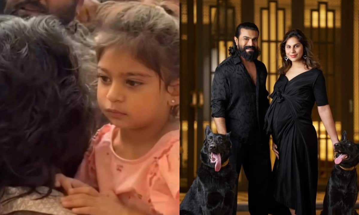Ram Charan’s daughter Klin Kaara’s face revealed after fans mob him outside the hospital during the twins’ visit