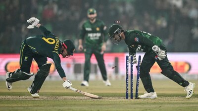Right hand, wrong call: Pak keeper’s stumping that never was. (AFP Image)