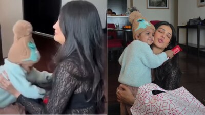 Shruti Haasan poses with the girl whose life she helped save