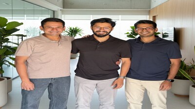 Peak XV Partners Ashish Agrawal (L), Tejeshwi Sharma and Ishaan Mittal (R)