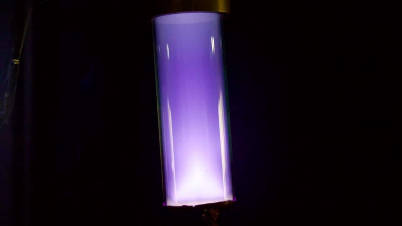 The cosmic dust inside glass tubes. (Image: University of Sydney)