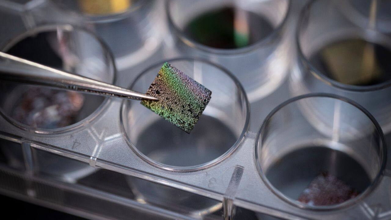 Cosmic dust analogue on a chip. (Image: Fiona Wolf)