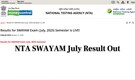 NTA SWAYAM July 2025 Result Out at exams.nta.ac.in, Link to Download Scorecard Here