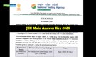 JEE Main 2026 Answer Key (OUT) for Session 1 @ jeemain.nta.nic.in; direct link, challenge process here