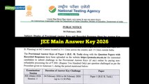 JEE Main 2026 Answer Key (OUT) for Session 1 @ jeemain.nta.nic.in; direct link, challenge process here