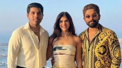 Allu Arjun drew a lot of attention during his visit to Dubai for Sirish’s grand pre-wedding party.