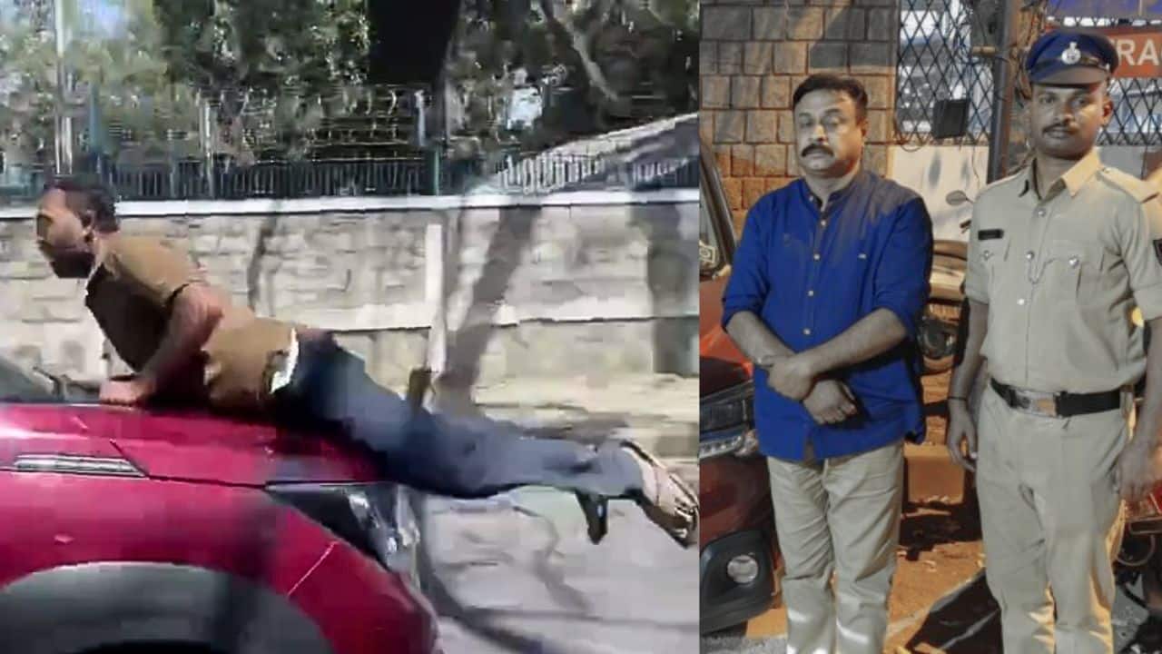 Bengaluru road-rage shocker: Man clings to car bonnet, dragged for 1 km | Watch
