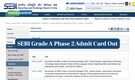 SEBI Grade A Phase 2 Admit Card Out at sebi.gov.in, Direct Link to Download Here