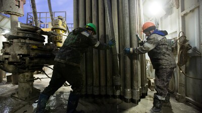 Oil drilling operations near Ufa, Russia. (Source: Bloomberg)
