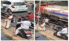 Kerala elderly woman blocks scooty on footpath, teaches biker a civic sense lesson