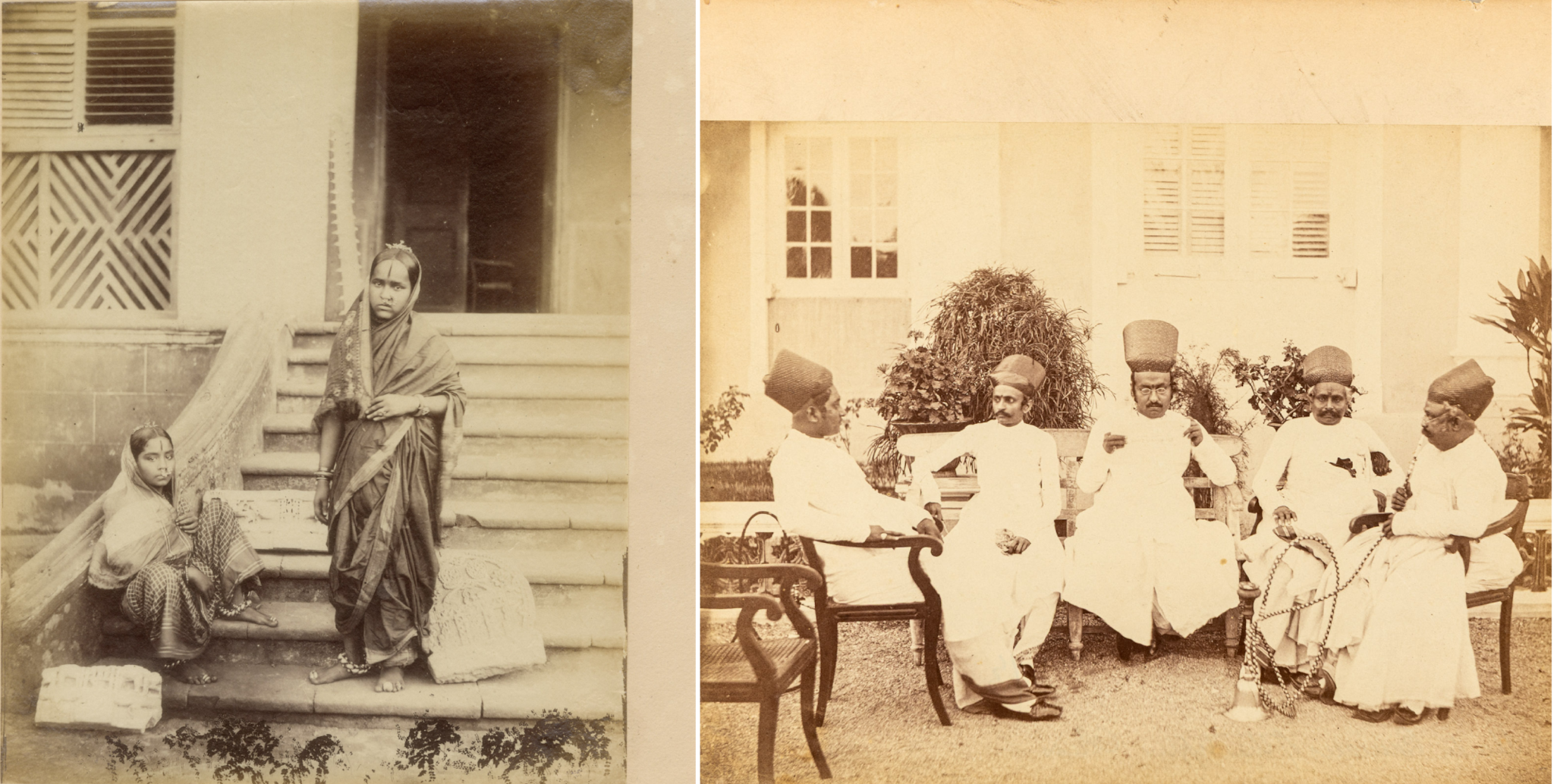 By 1839, Louis Jacques Mandé Daguerre’s daguerreotype had already made photography better and easier — the technology had travelled to India within the year. So when the British government of the day formally articulated the need to document subjects in the colonies roughly 22 years later, in 1861, the annotated photograph emerged as the obvious way to do it. The idea that photographs could capture the likeness of the subject objectively and truthfully — however widely accepted back then — has of course been subjected to finer scrutiny since. ‘Typecasting’ curator and special advisor on early photography to DAG, Sudeshna Guha explains some of the reasons in her essay in the book. For one, she writes, photographs “have an unknowability to them”. Two, “they embody an excess of information”. And three, she quotes researchers to make the point that there’s value in studying “photographs as remaining active in meaning-making”. When you see the photos in this exhibition through this lens, it opens up further readings of the British Raj — and sometimes, the resistance to it. (Pictured here are 'Brahmin Girls' and 'Parsees'. Photos courtesy DAG) 