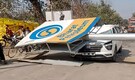 SP leader crushed to death under 40-quintal high-mast pole at UP petrol pump; video shows mangled SUV | Watch