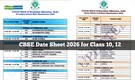 CBSE Date Sheet 2026: CBSE Board Class 10th, 12th Exam Dates, Timings & Important Guidelines