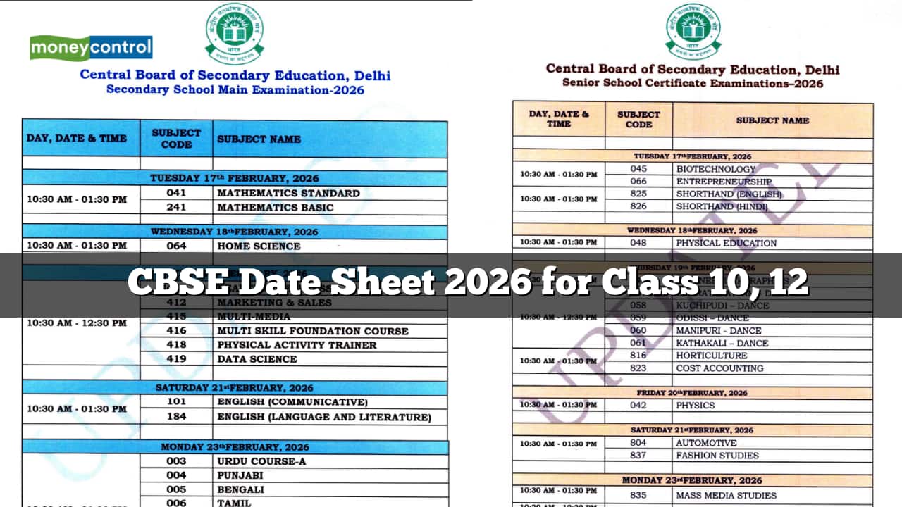 CBSE Date Sheet 2026: CBSE Board Class 10th, 12th Exam Dates, Timings & Important Guidelines