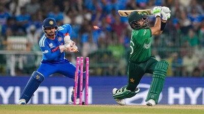 Babar Azam was castled for 5 by Axar Patel (PTI Photo)