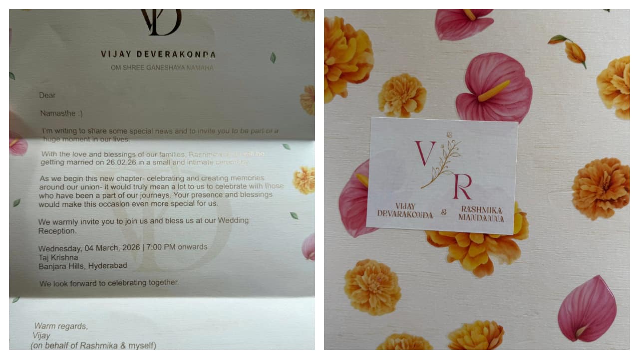 Vijay and Rashmika's reception invite 