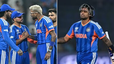 Suryakumar Yadav eases post-match heat with Kuldeep Yadav. (Photo: X)