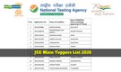 JEE Main Toppers List 2026: 12 students achieve perfect 100 percentile, Rajasthan emerges as top performer