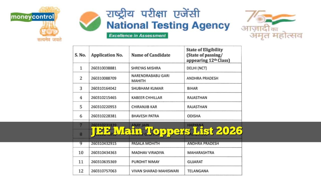 JEE Main Toppers List 2026: 12 students achieve perfect 100 percentile, Rajasthan emerges as top performer