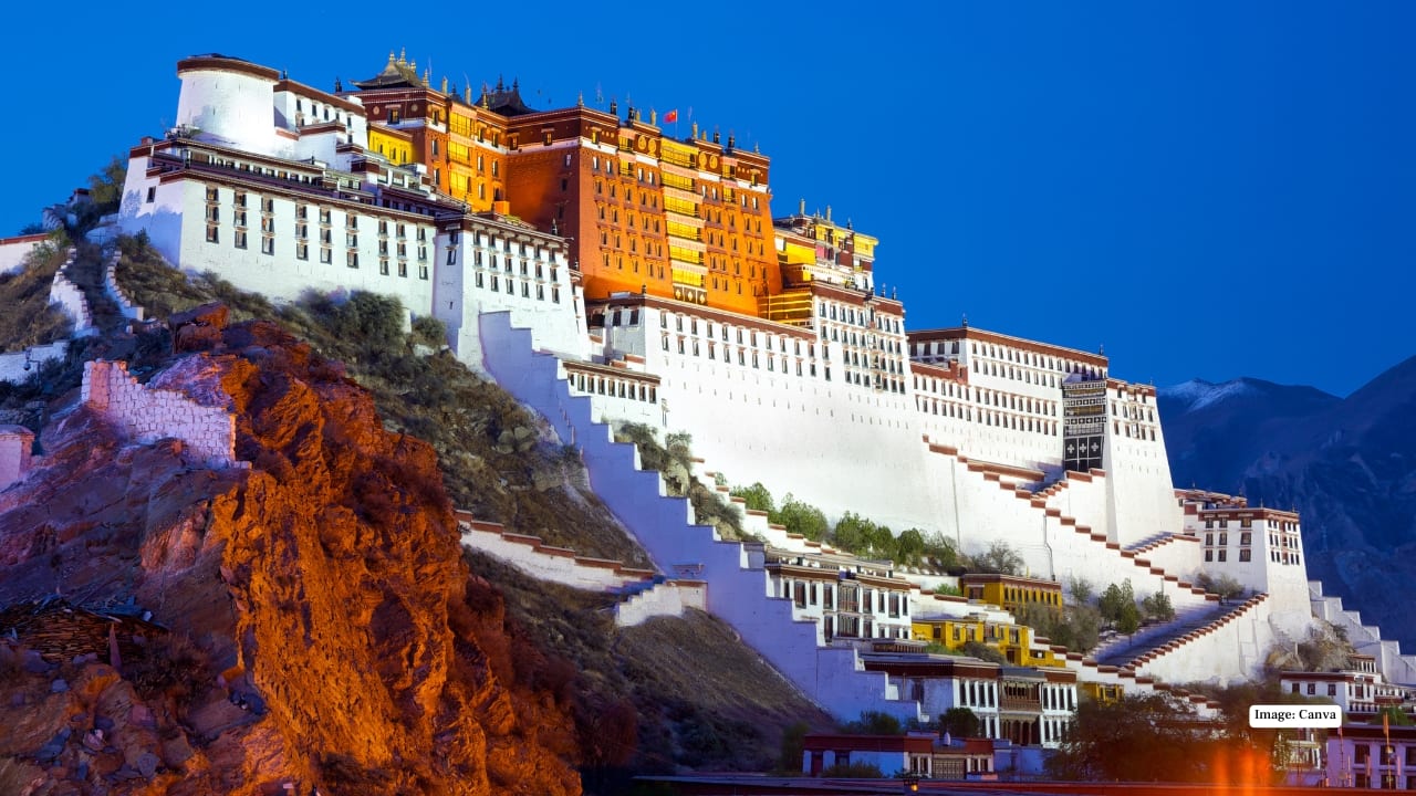 7. Potala Palace, Lhasa Dominating the skyline of Lhasa, the Potala Palace rises in white and red against a Himalayan backdrop. Once the winter residence of the Dalai Lama, the structure houses sacred chapels, intricate murals and ancient relics. Its altitude and spiritual presence create an atmosphere that feels both majestic and contemplative.