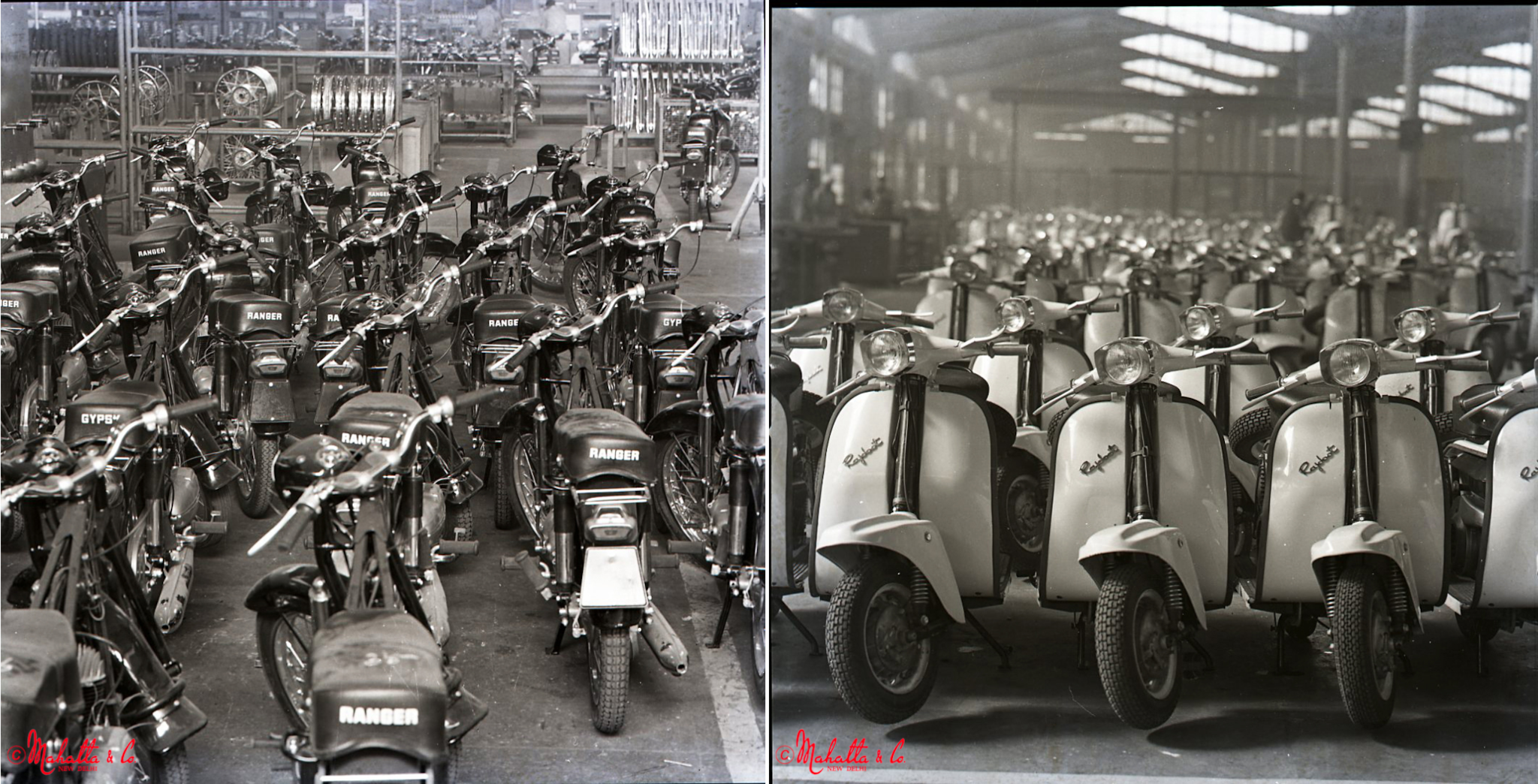 Speaking of automotives, in 1985, Escorts Ltd commissioned Mahatta &amp; Sons to shoot images for its annual report. Pavan Mahatta made photos of tractors, of course. But he also took pictures of Rajdoot GTS 175 mini motorcycles - which became known as the 'Bobby bike' after the Bollywood film starring Rishi Kapoor and Dimple Kapadia - and Rajdoot scooters. (Photos courtesy Mahatta &amp; Sons)