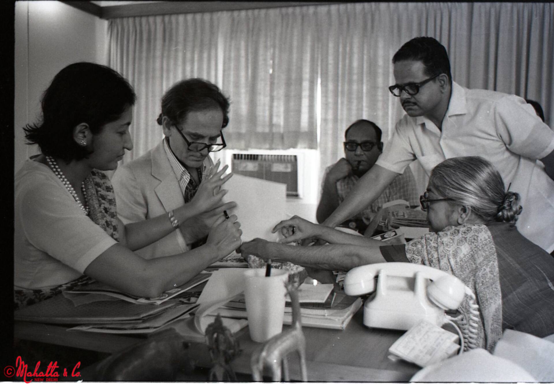 The earliest photos in this set date back to 1967. Shot by Madan Mahatta for the Handicraft Handloom Exports Council (HHEC), the set includes a photo of the late cultural revivalist Pupul Jayakar (extreme right)... (Photos courtesy Mahatta &amp; Sons)