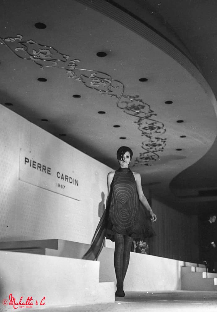 ... and the first ever fashion show by Pierre Cardin in India, at Delhi's Ashoka Hotel. The show included designs showcasing Indian textiles and techniques, and was attended by members of then-Prime Minister Indira Gandhi's family. (Photos courtesy Mahatta &amp; Sons)