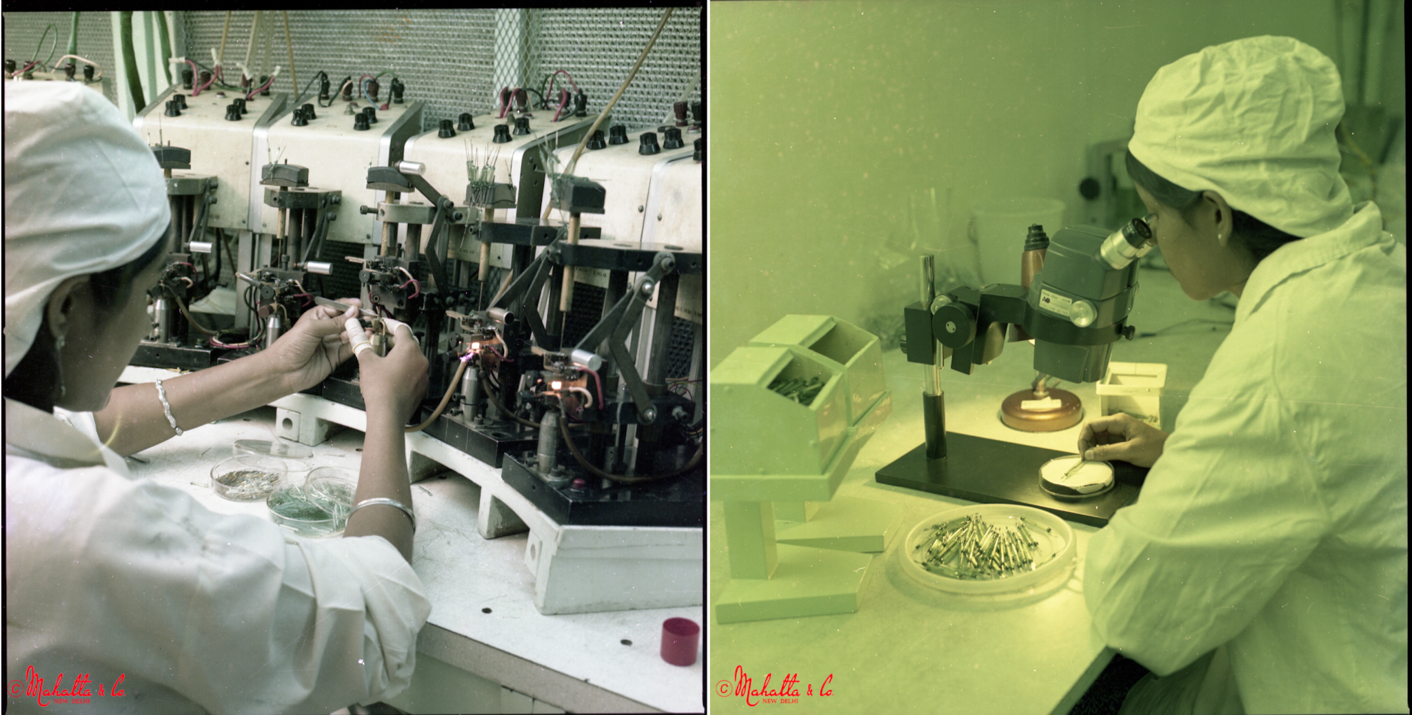 Perhaps it wasn't an unusual sight to see women in very technical jobs in the 1980s. In another shoot during this decade, Pavan Mahatta trained his lens on women working at Continental Device India Ltd (CDIL) silicon semiconductor factory in Mohali. Incorporated on 10 December 1964, CDIL exists to this day. (Photos courtesy Mahatta &amp; Sons)